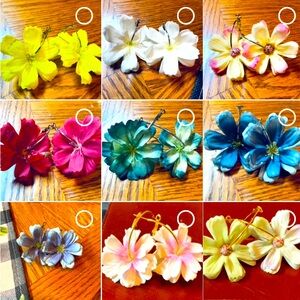 Flower hoop earrings